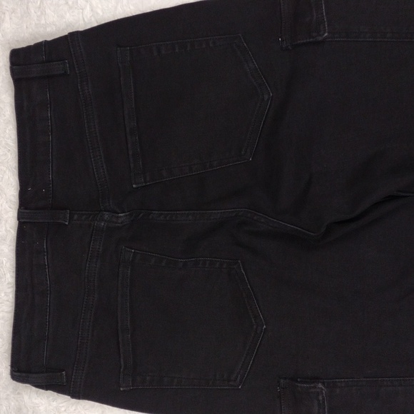 Vervet By Flying Monkey Black High Waist Straight Leg Colored Denim Cargo Jean - Picture 11 of 13